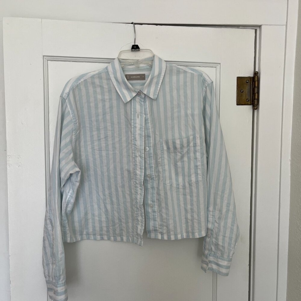 Everlane Silky Cotton Crop Button-up